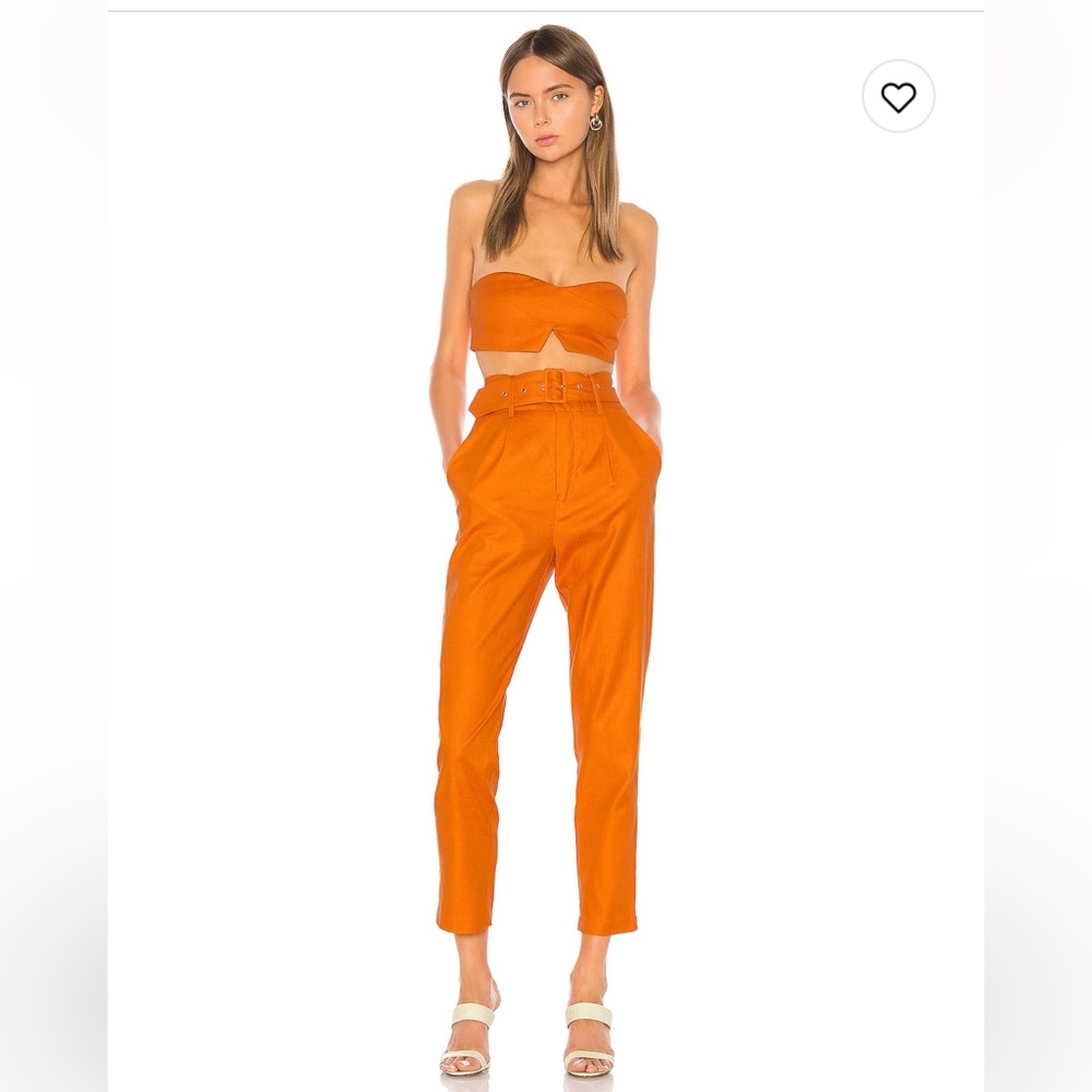 camila coelho josephina top and quinn trouser set orange size S
